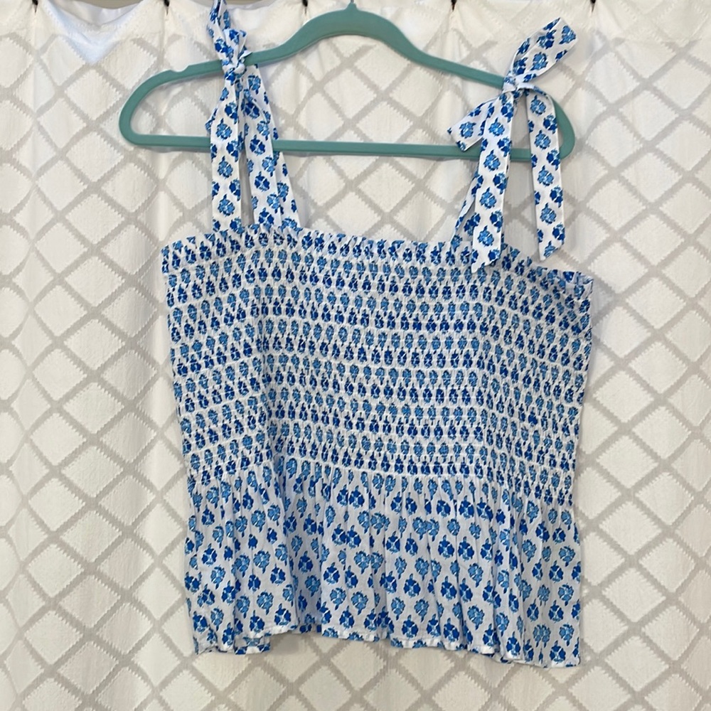 J.Crew Summer Bow Tie Top - Size L- NWT